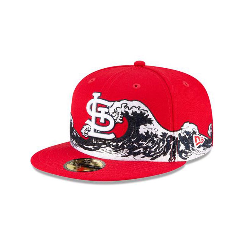 MLB St. Louis Cardinals Wave 59Fifty Fitted (MAJ4355) - Red New Era Caps